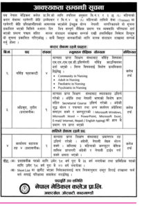 नेपाल मेडिकल कलेजमा नर्सिङ फ्याकल्टी सहित अन्य कर्मचारीको माग
