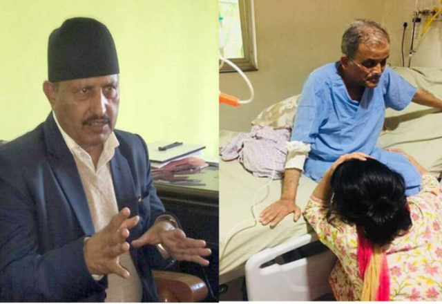 उपचाररत डा. उपेन्द्र देवकोटालाई भेट्न न्युरो अस्पताल पुगे शिक्षा मन्त्री पोखरेल