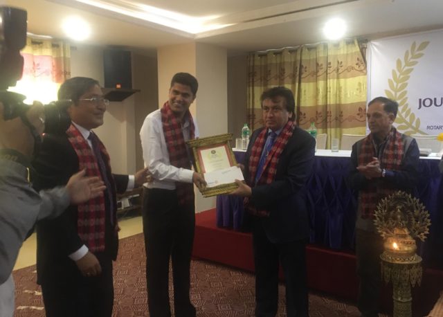 पत्रकार दीपक दाहाललाई ‘रोटरी जोर्नो अवार्ड’