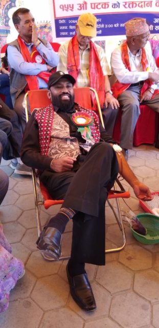 प्रेमसागर कमाचार्यद्धारा १५५ औँ पटक रक्तदान