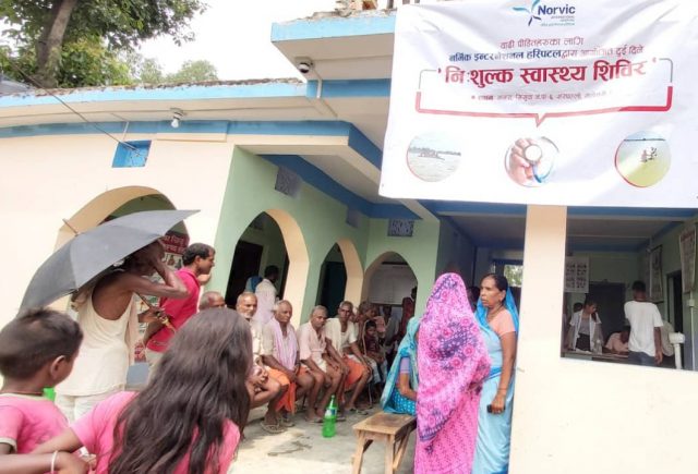 बाढी प्रभावित क्षेत्रमा नर्भिकको निशुल्क स्वास्थ्य शिविर