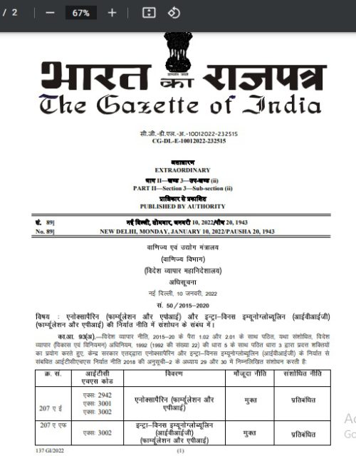 भारतद्धारा दुईवटा जीवन रक्षक औषधिको निर्यात प्रतिवन्ध