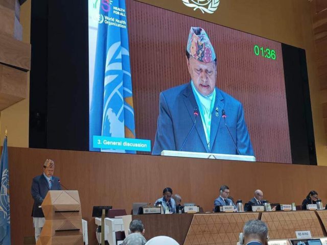 स्वास्थ्य मन्त्री बस्नेतले जेनेभामा पनि उठाए सुर्तीजन्य पदार्थमा कर बढाउने कुरा