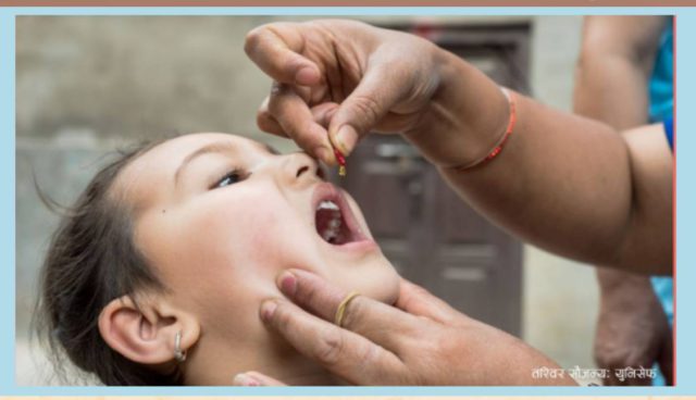 २१ लाख बालबालिकालाई भिटामिन ए र १९ लाख बालबालिकालाई जुकाको औषधी खुवाईंदै