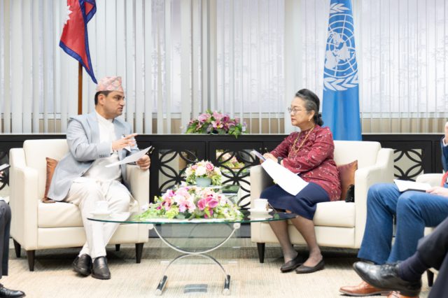 नेपालको डिजिटल स्वास्थ्यका क्षेत्रमा भैरहेका प्रयासबारे विश्व समुदायलाई जानकारी गराउँदै मन्त्री पौडेल
