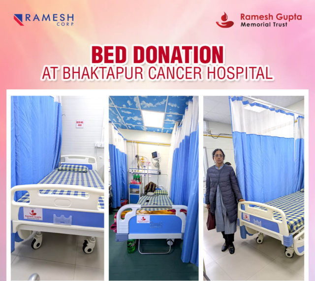 रमेश गुप्ता मेमोरियल ट्रस्टद्वारा भक्तपुर क्यान्सर अस्पताललाई अत्याधुनिक आईसीयू बेड सहयोग