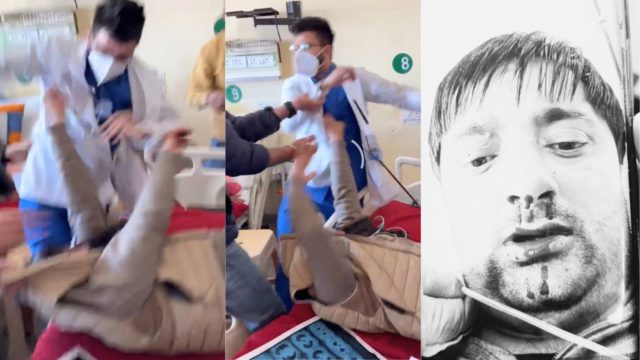 जब अस्पतालको बेडमा उपचाररत बिरामी र उपचार गर्ने चिकित्सकबीच लात्ति मुक्का चल्यो….