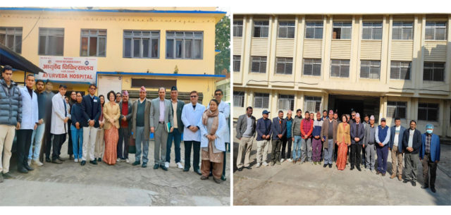 स्वास्थ्य मन्त्री डा. शर्माद्धारा आयुर्वेद चिकित्सालय नरदेवी र सिंहदरबार वैद्यखानाको अनुगमन