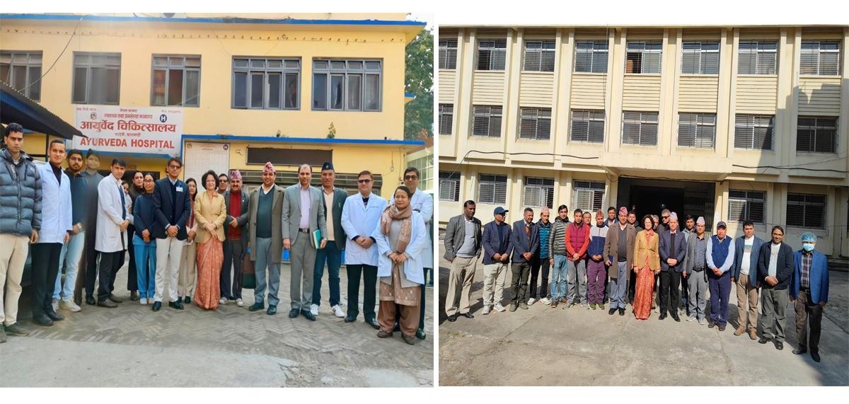 स्वास्थ्य मन्त्री डा. शर्माद्धारा आयुर्वेद चिकित्सालय नरदेवी र सिंहदरबार वैद्यखानाको अनुगमन