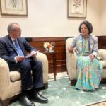 स्वास्थ्य मन्त्री डा. शर्मा र डब्लुएचओका महानिर्देशक डा. टेड्रोसबीच नयाँ दिल्लीमा भेटवार्ता