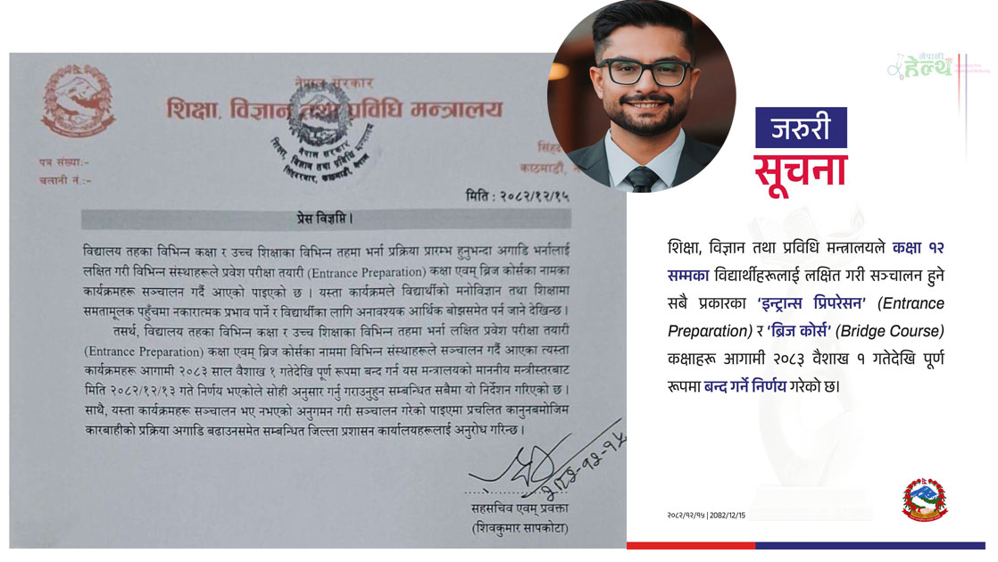 चिकित्सा शिक्षा तथा नर्सिङ तयारीमा लाग्ने विद्यार्थीहरु अलमलमा