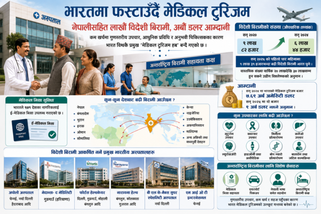भारतमा फस्टाउँदै मेडिकल टुरिजम : नेपालीसहित लाखौँ विदेशी बिरामी, अर्बौं डलर आम्दानी