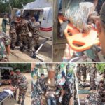 रसुवामा १२ जना बाढी पीडितको नेपाली सेनाद्धारा उद्दार