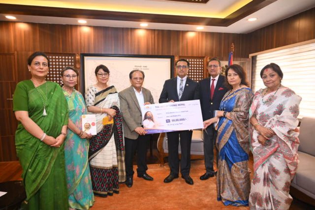 रसुवा–भोटेकोशी बाढीपीडितका लागि आर्ट अफ लिभिङ नेपालको थप ५० लाख सहयोग